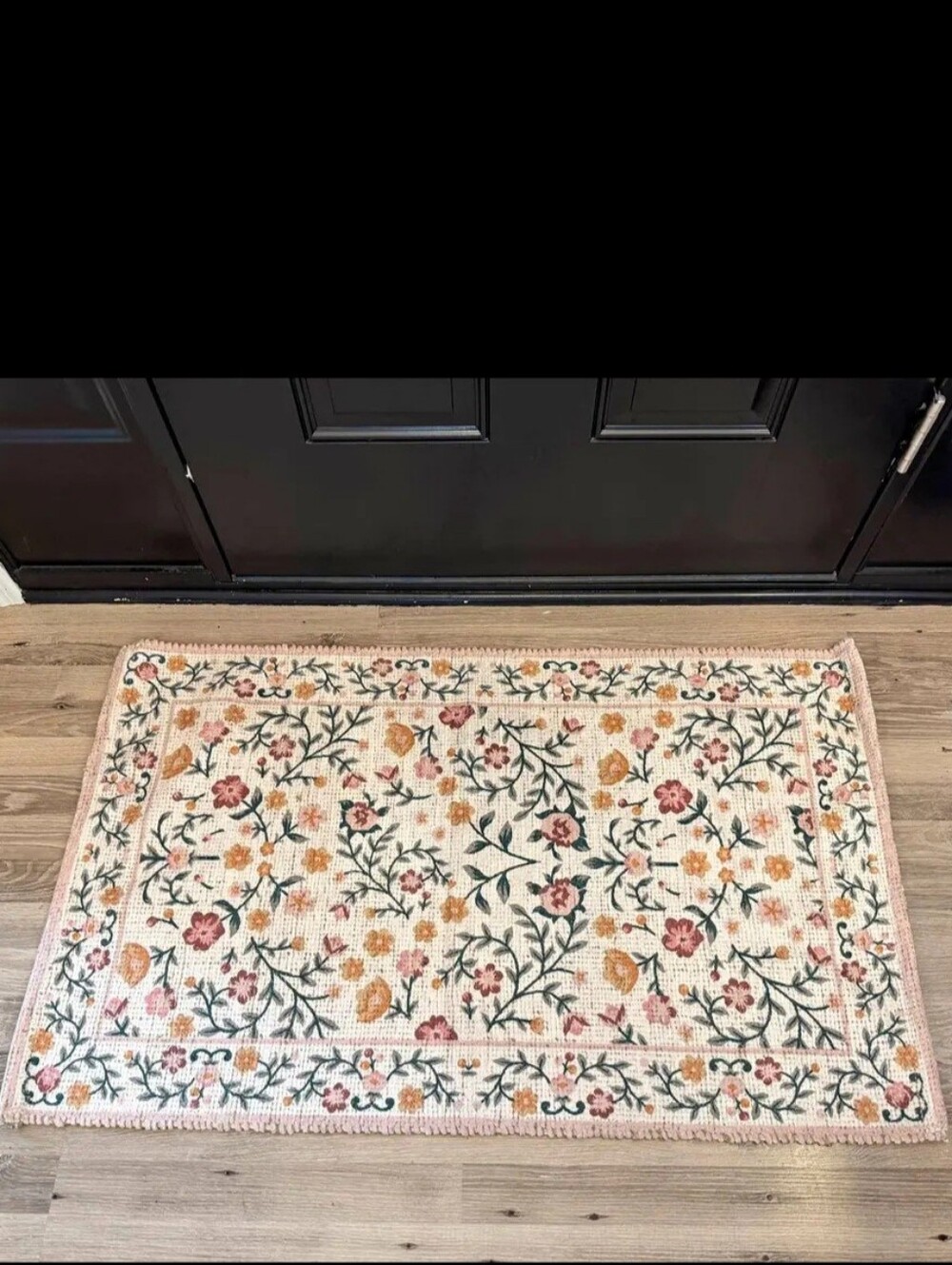 NWT Raj Reversible Printed Accent Rug, FLORAL 27” x 45”